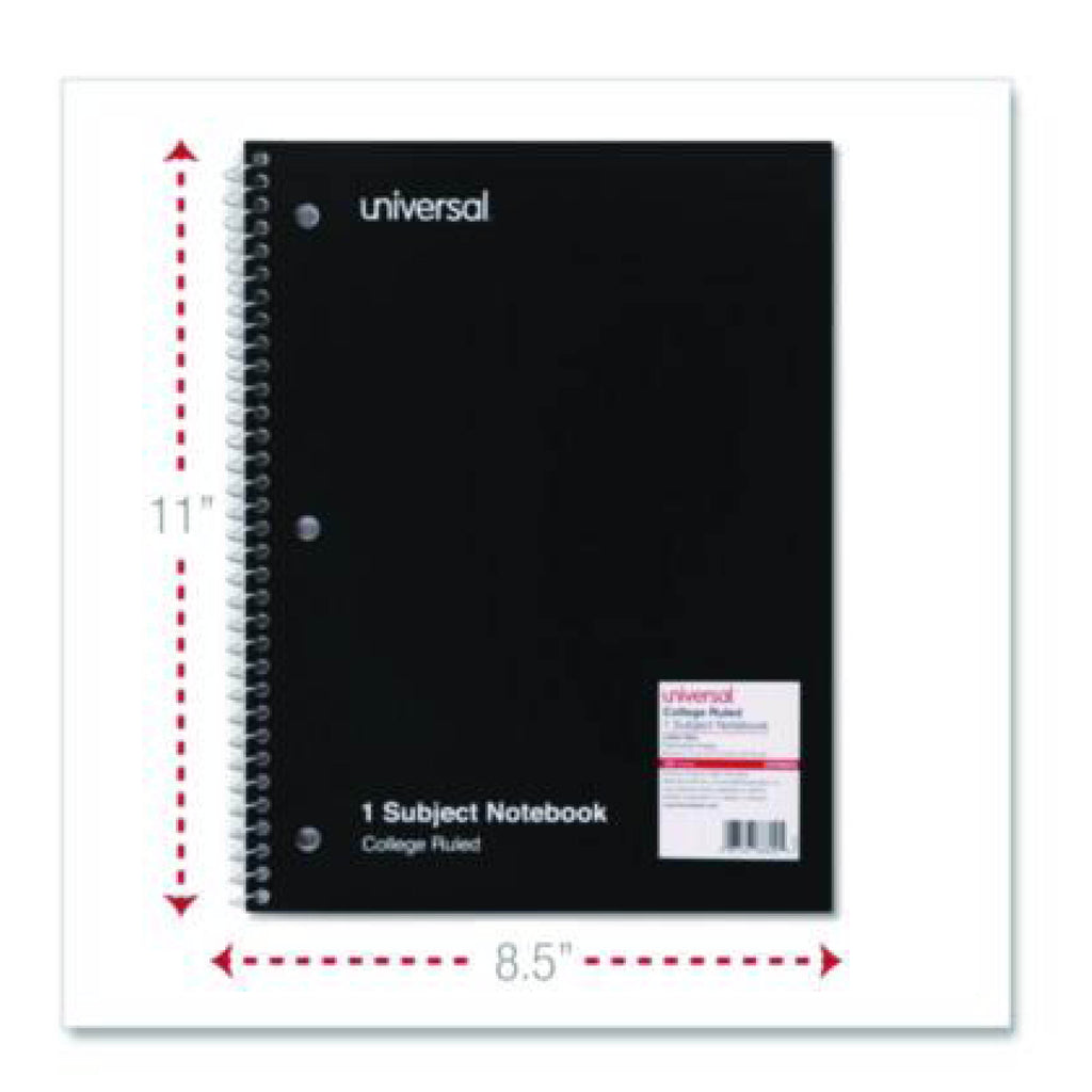 Wirebound Notebooks, 8 1/2" x 11", 1 Subject, College Ruled, 100 Sheets, Assorted Colors, Pack Of 6 Notebooks