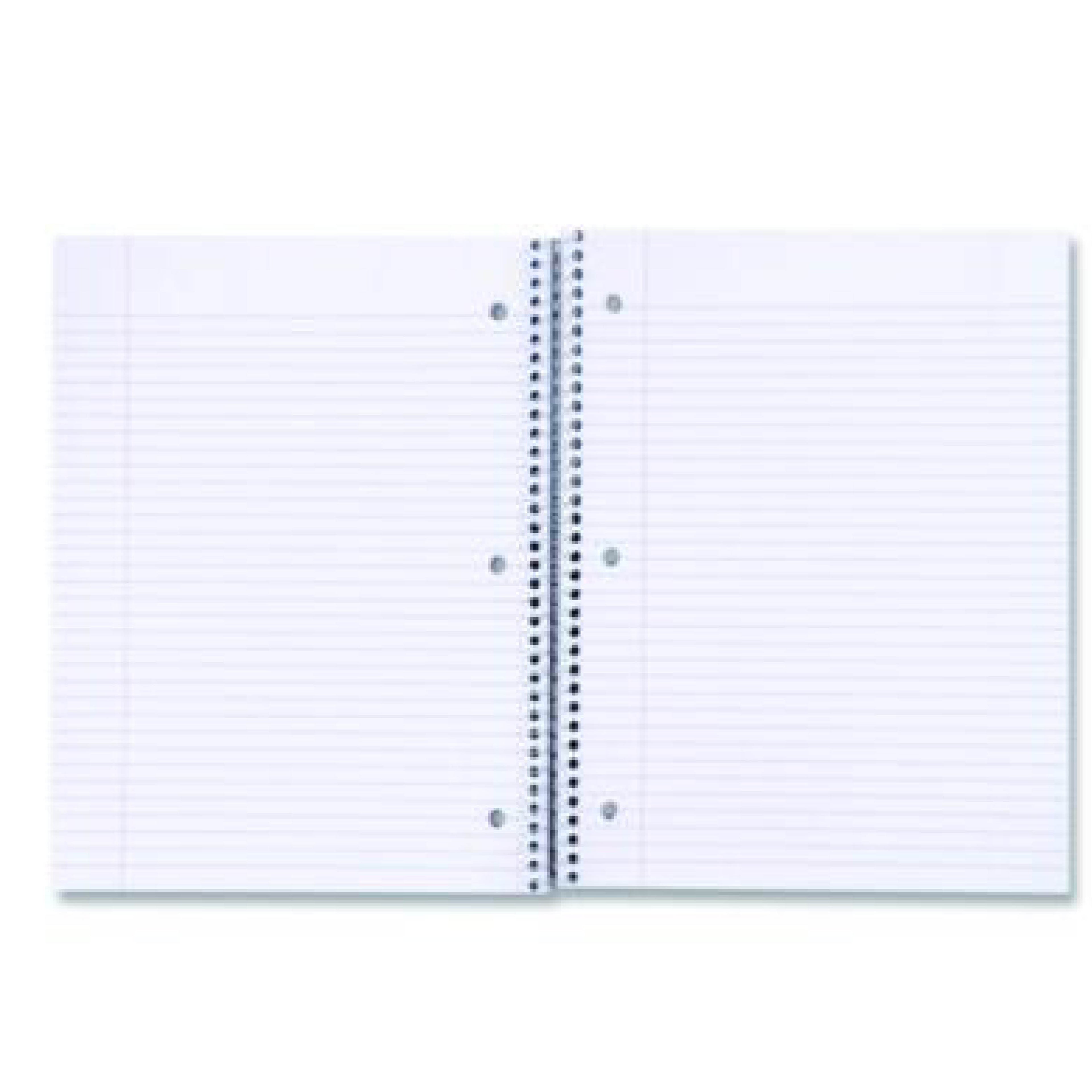 Wirebound Notebooks, 8 1/2" x 11", 1 Subject, College Ruled, 100 Sheets, Assorted Colors, Pack Of 6 Notebooks