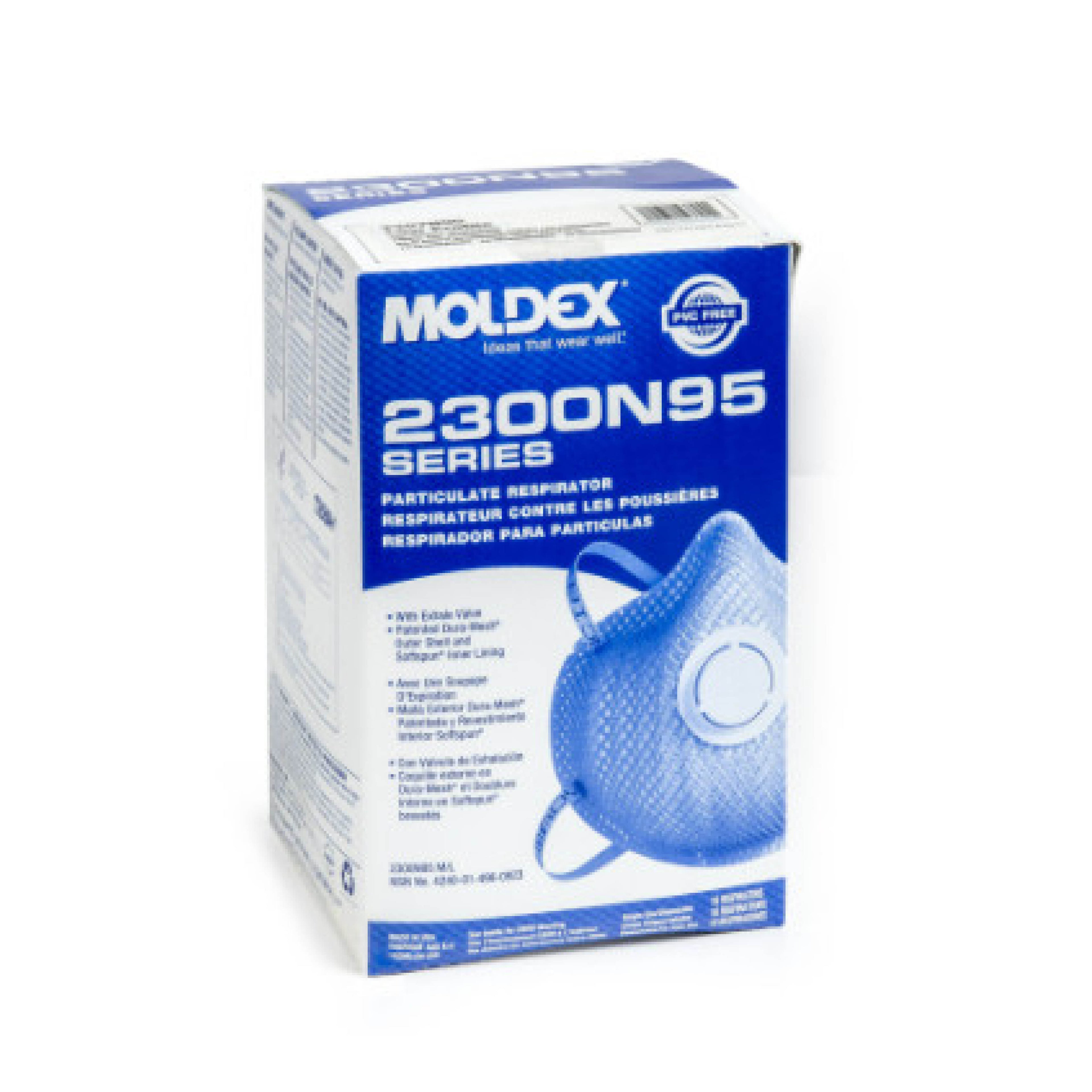 Moldex 2300N95 N95 Respirator with Exhale Valve, 10/Box