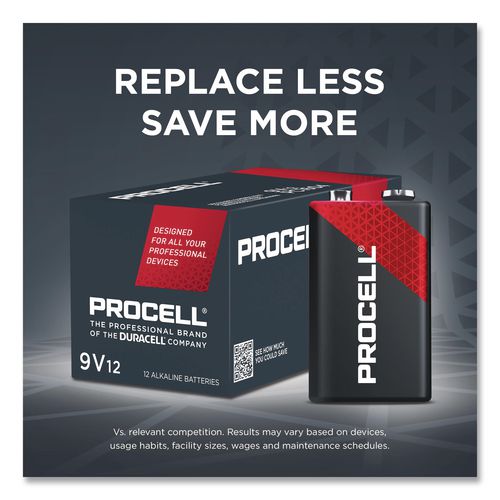 Procell Professional Alkaline 9V Batteries, 12/Box
