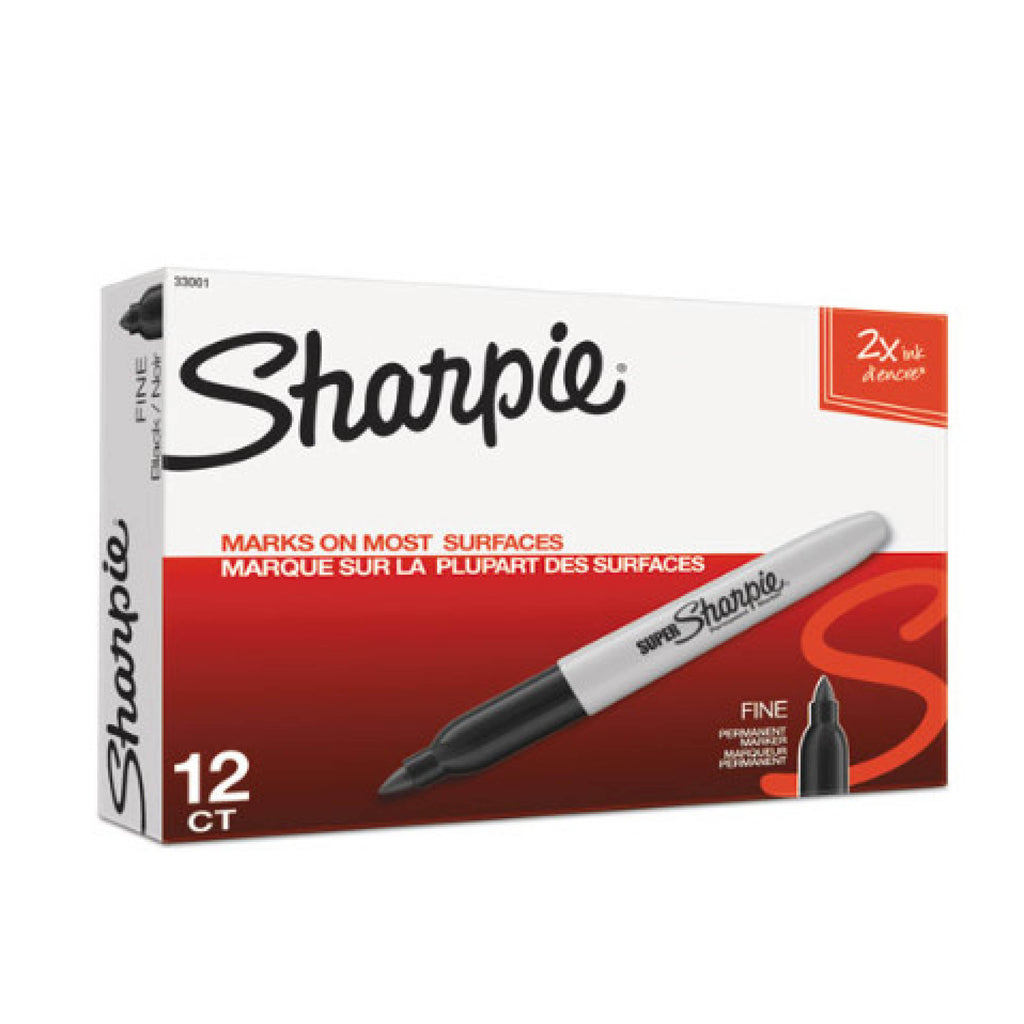 Sharpie 33001 Super Size Permanent Marker, Fine Bullet Tip, Black, Dozen