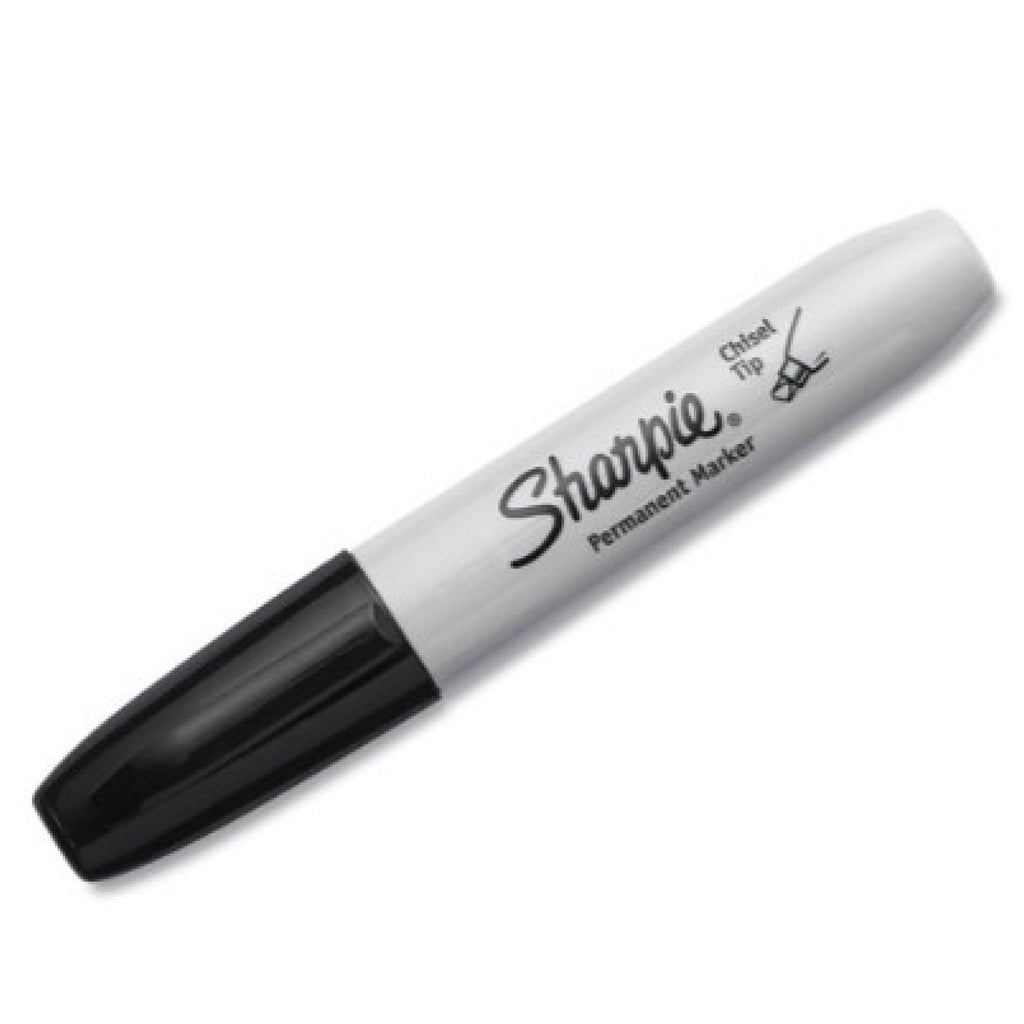 Sharpie 38201 Chisel Tip Permanent Marker, Medium Chisel Tip, Black, Dozen
