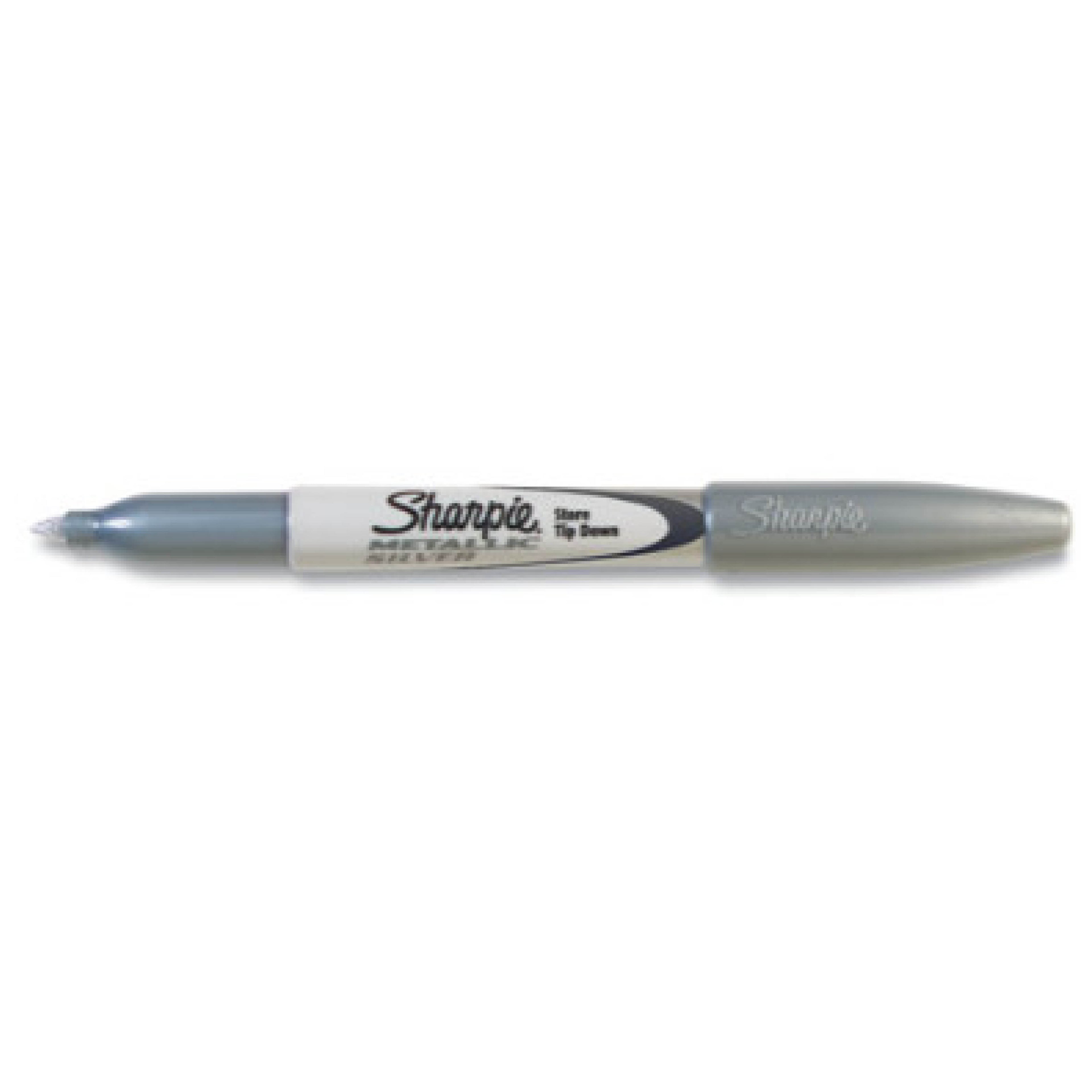 Sharpie 39100 Metallic Fine Point Permanent Markers, Fine Bullet Tip, Metallic Silver, Dozen
