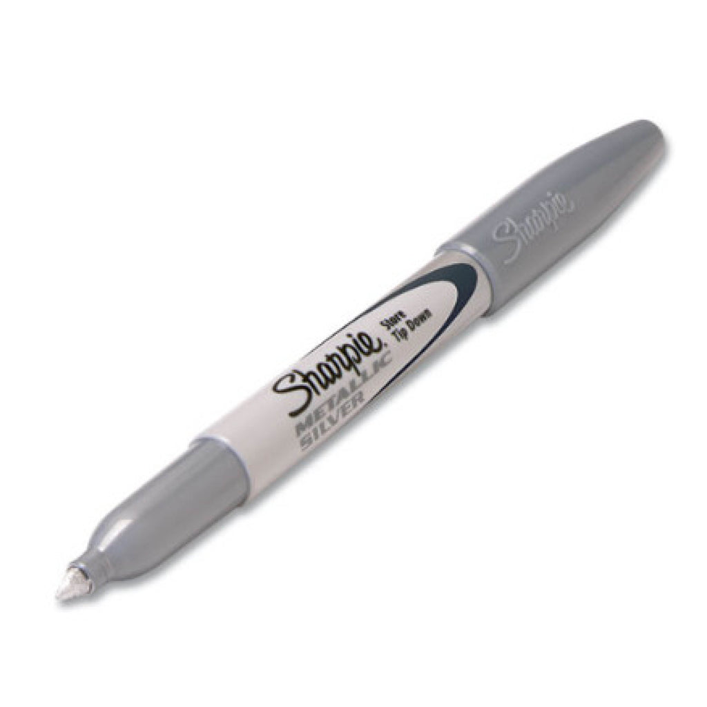 Sharpie 39100 Metallic Fine Point Permanent Markers, Fine Bullet Tip, Metallic Silver, Dozen