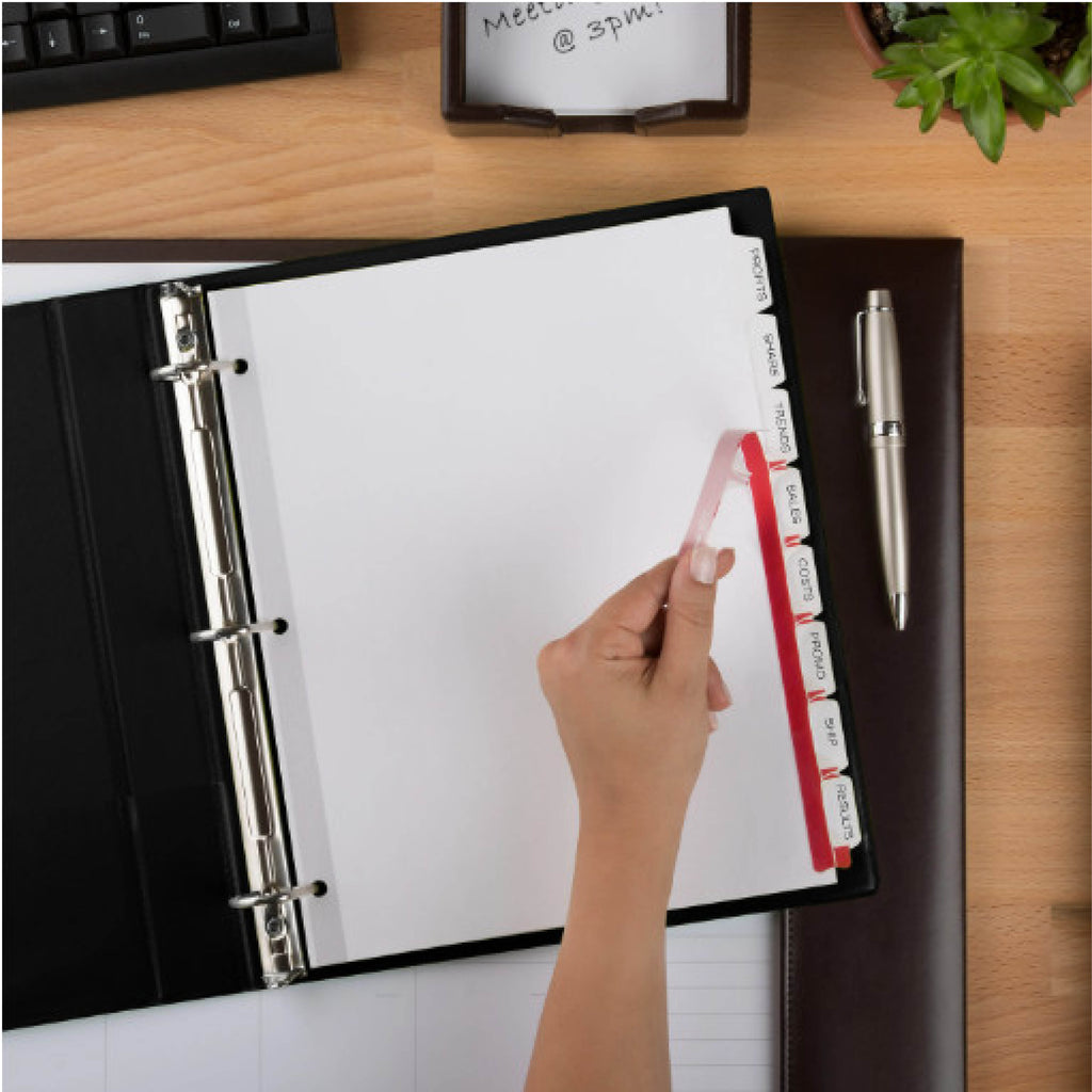 Avery 11557 Print and Apply Clear Label Dividers, Index Maker® Easy Apply™ Printable Label Strip, 8 White Tabs, 50 Sets
