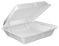 Dart 90HTPF1VR Vented Foam Hinged Lid Container, "9" x 9" x 3", 1-Compartment (200/case)