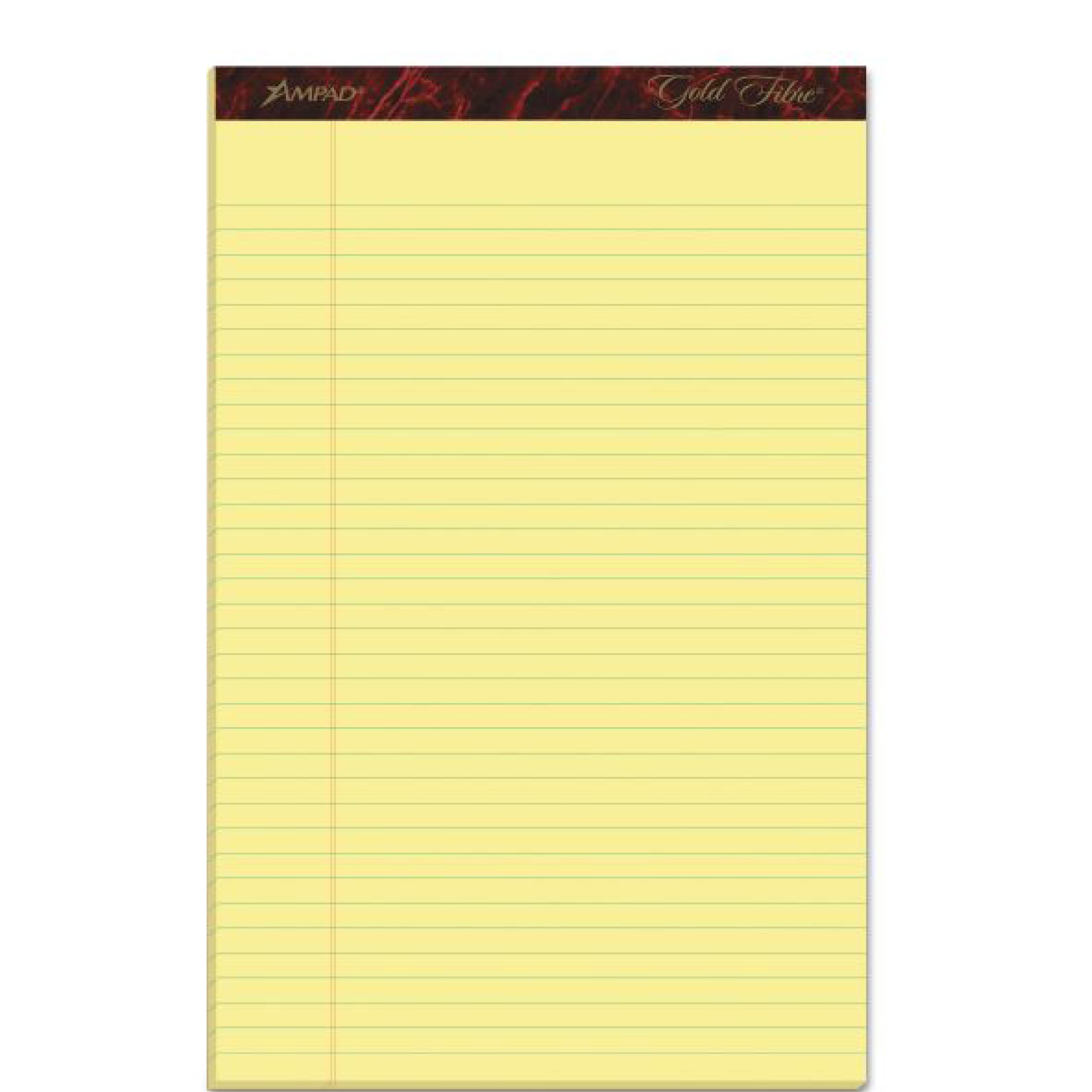 Ampad Gold Fibre Legal Pad, 8.5" x 11.75", White, Dozen