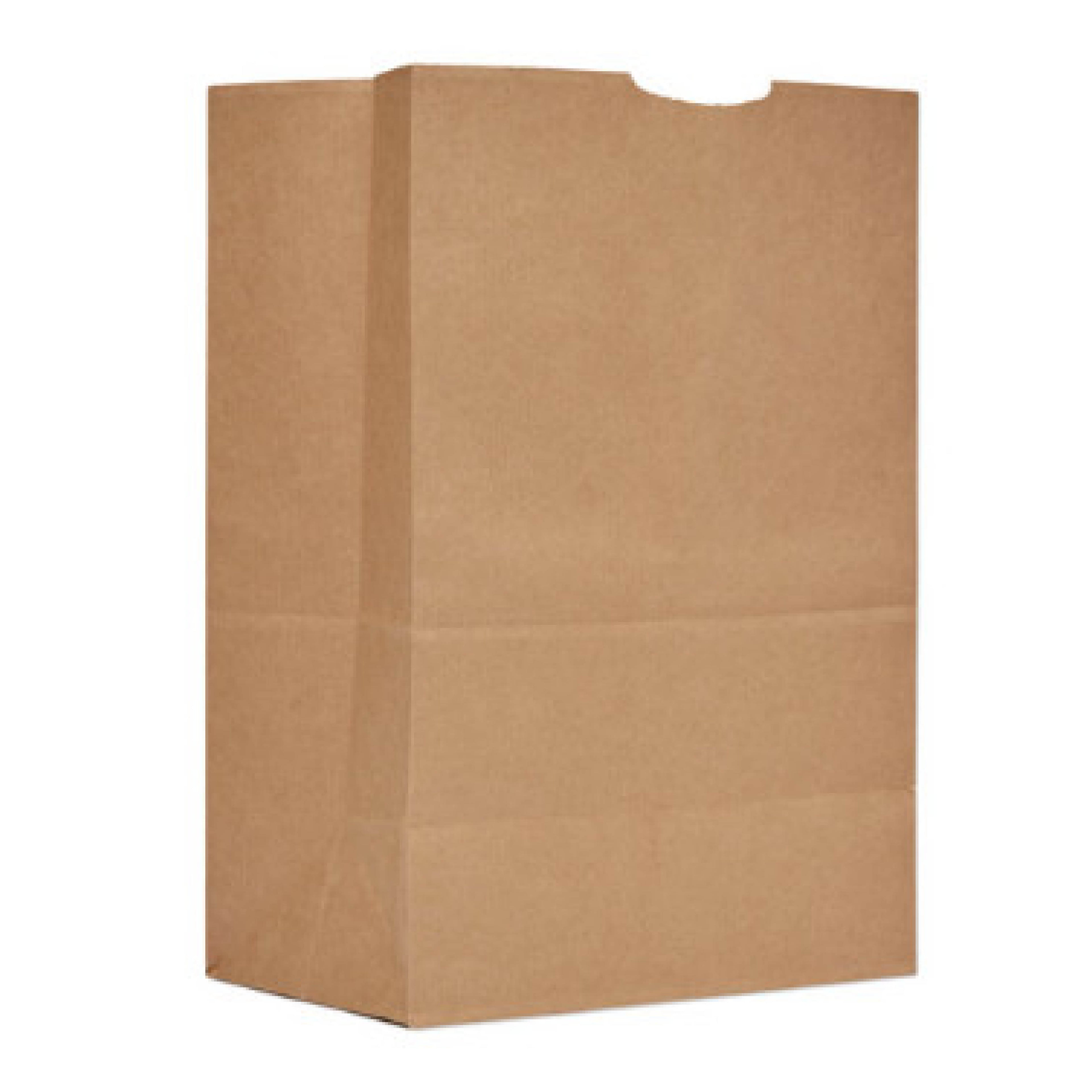 Ross & Wallace BAGSK1657 Grocery Paper Bags, 1/6 BBL Size, 57# Basis Weight, 12" x 7" x 17", Kraft, 500/Bundle