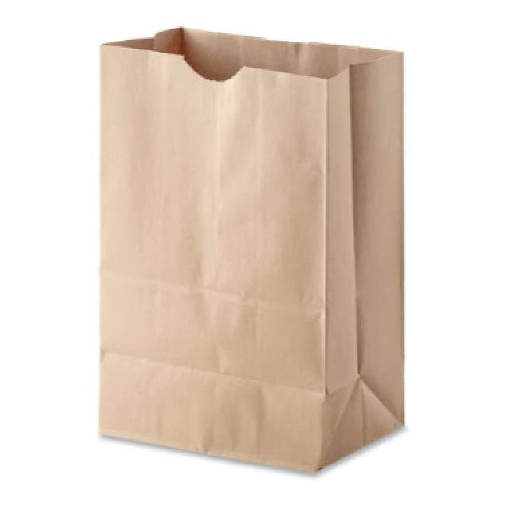 Ross & Wallace BAGSK1657 Grocery Paper Bags, 1/6 BBL Size, 57# Basis Weight, 12" x 7" x 17", Kraft, 500/Bundle