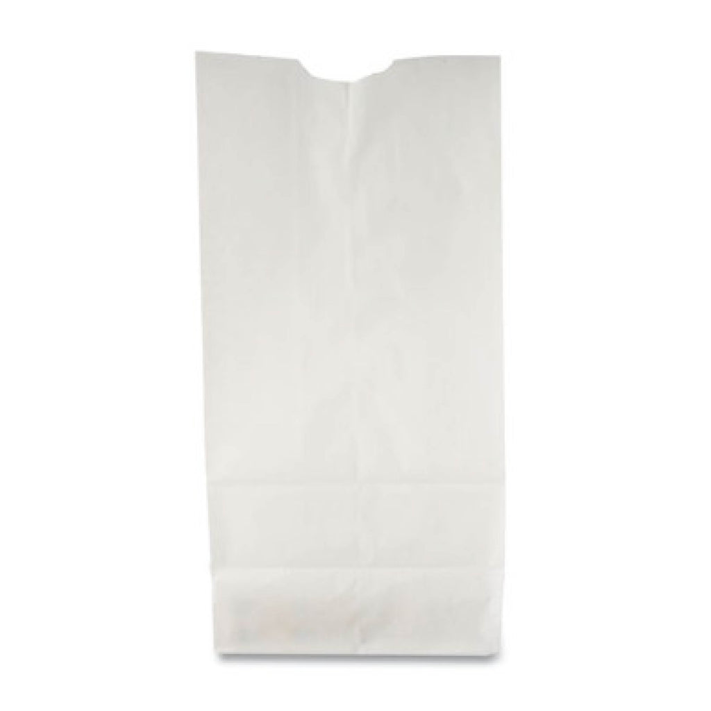 Ross & Wallace BAGGW2500 Grocery Paper Bags, 2# Size, 30# Basis Weight, 4.13" x 2.63" x 7.88", White, 500/Bundle