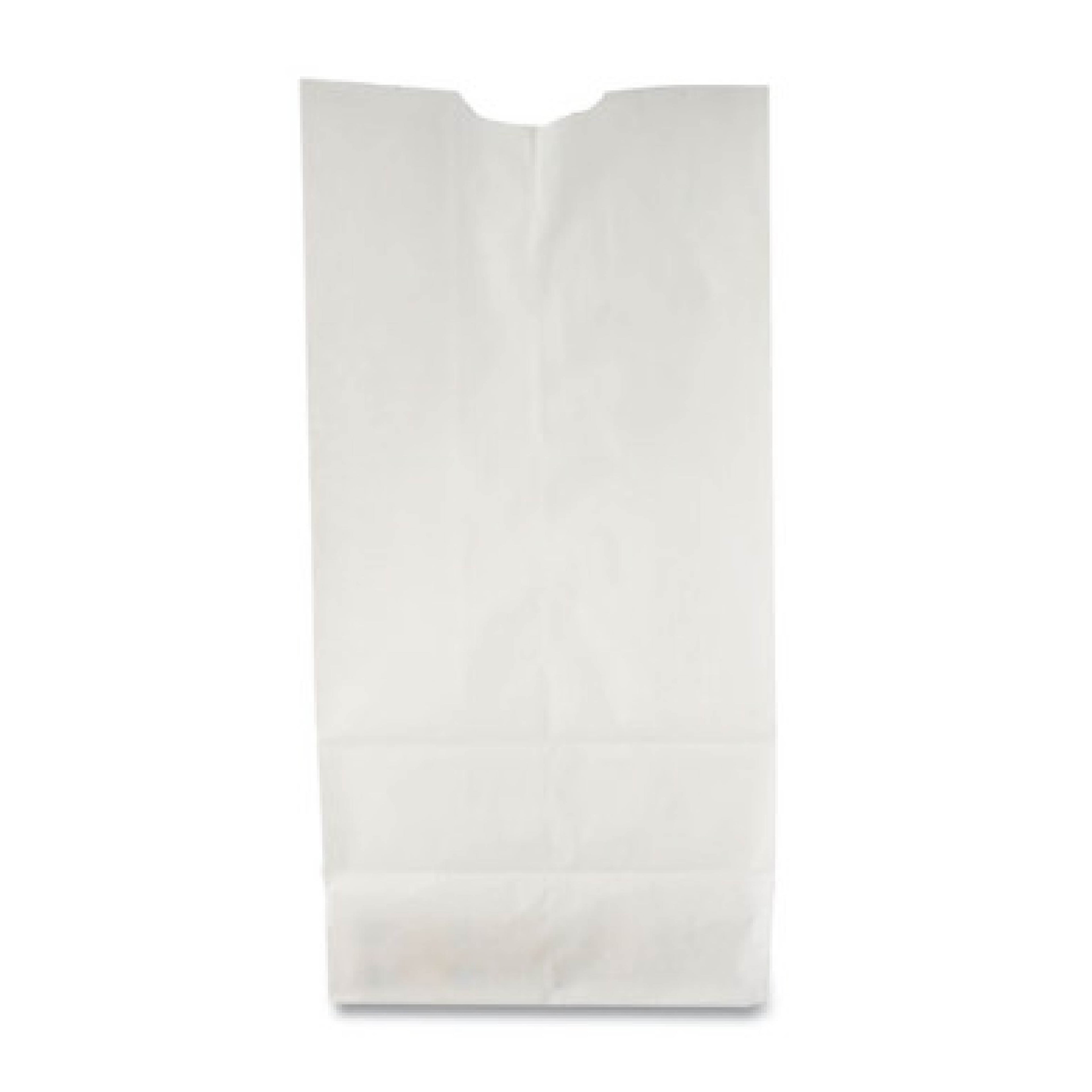 Ross & Wallace BAGGW2500 Grocery Paper Bags, 2# Size, 30# Basis Weight, 4.13" x 2.63" x 7.88", White, 500/Bundle