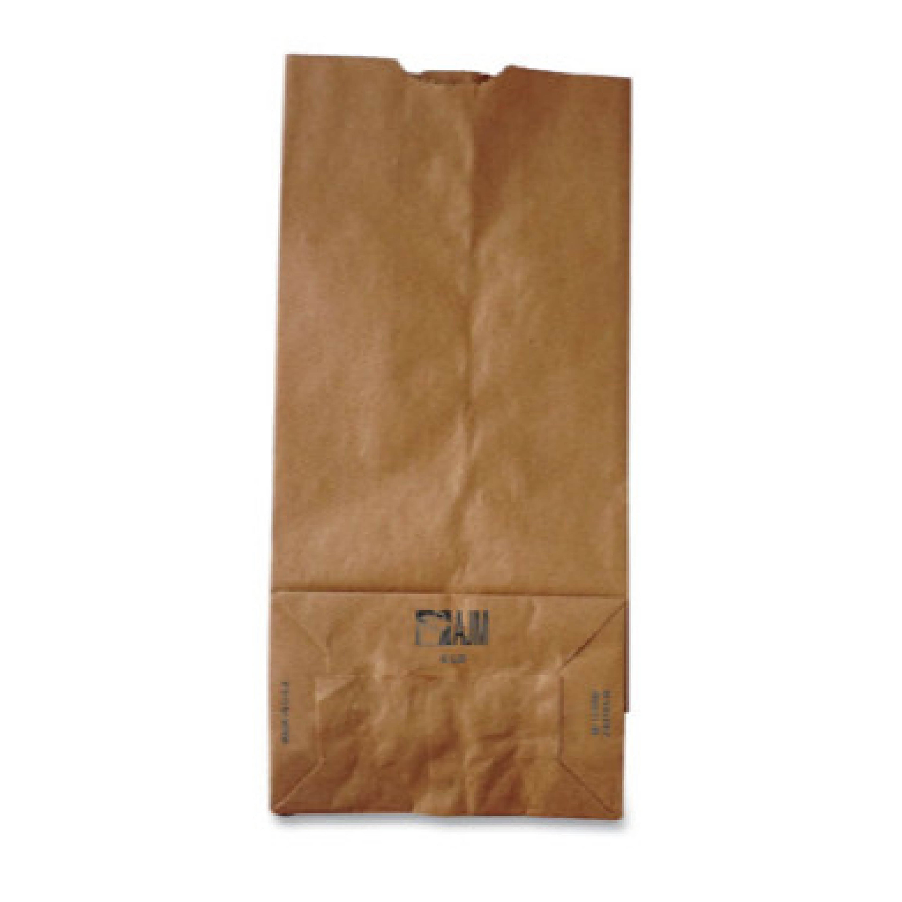Ross & Wallace BAGGK6500 Grocery Paper Bags, 6# Size, 35# Basis Weight, 5.88" x 3.63" x 11", Kraft, 500/Bundle