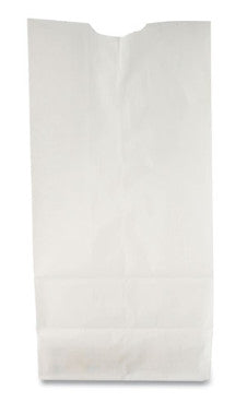 Ross & Wallace BAGGW2500 Grocery Paper Bags, 2# Size, 30# Basis Weight, 4.13" x 2.63" x 7.88", White, 500/Bundle