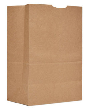 Ross & Wallace BAGSK1657 Grocery Paper Bags, 1/6 BBL Size, 57# Basis Weight, 12" x 7" x 17", Kraft, 500/Bundle