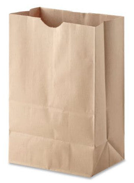 Ross & Wallace BAGSK1657 Grocery Paper Bags, 1/6 BBL Size, 57# Basis Weight, 12" x 7" x 17", Kraft, 500/Bundle