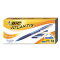 BIC Atlantis Ballpoint Pen, Blue, Dozen