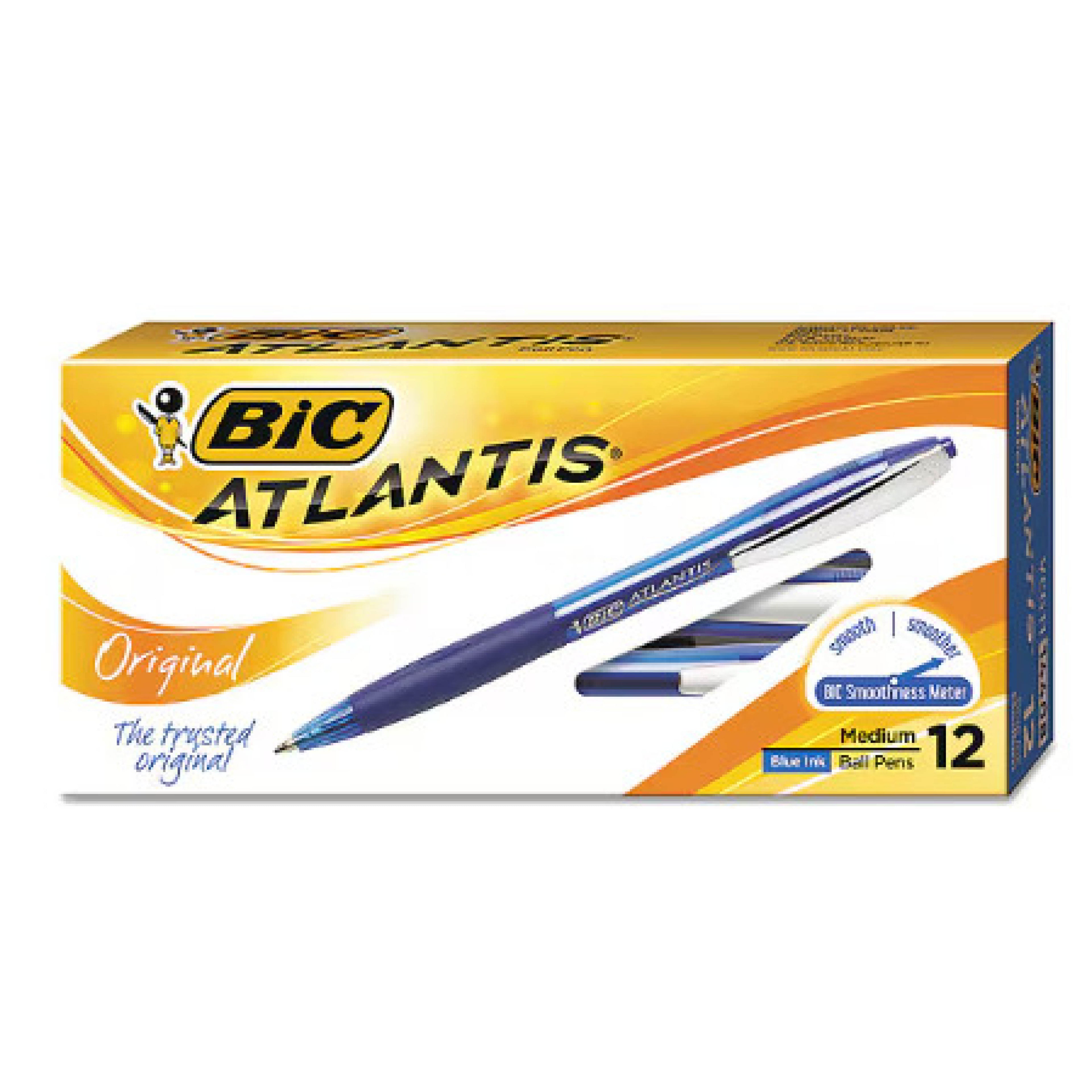 BIC Atlantis Ballpoint Pen, Blue, Dozen