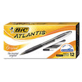 BIC Atlantis Ballpoint Pen, Black, Dozen