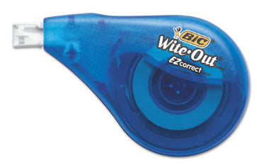 BIC WOTAP10 Wite-Out Brand EZ Correct Correction Tape Value Pack, Non-Refillable, 0.17" x 39.33 ft, Randomly Assorted Colors, 10/Box