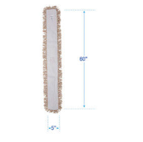 Boardwalk BWK1360 Industrial Dust Mop Head, Hygrade Cotton, 60w x 5d, White