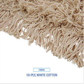 Boardwalk BWK1360 Industrial Dust Mop Head, Hygrade Cotton, 60w x 5d, White