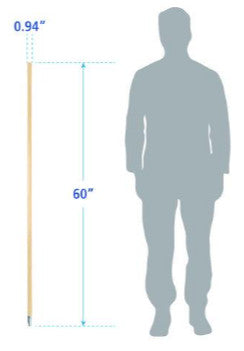 Boardwalk BWK136 Metal Tip Threaded Hardwood Broom Handle, 0.94" dia x 60", Natural