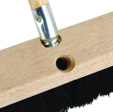 Boardwalk BWK136 Metal Tip Threaded Hardwood Broom Handle, 0.94" dia x 60", Natural