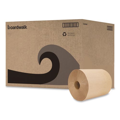 Boardwalk BWK16GREEN Green Universal Roll Towels, 1-Ply, 8" x 800 ft, Natural, 6 Rolls/Carton