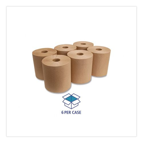 Boardwalk BWK16GREEN Green Universal Roll Towels, 1-Ply, 8" x 800 ft, Natural, 6 Rolls/Carton