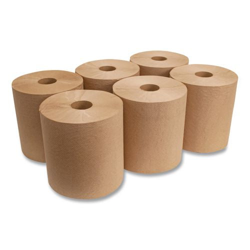 Boardwalk BWK16GREEN Green Universal Roll Towels, 1-Ply, 8" x 800 ft, Natural, 6 Rolls/Carton