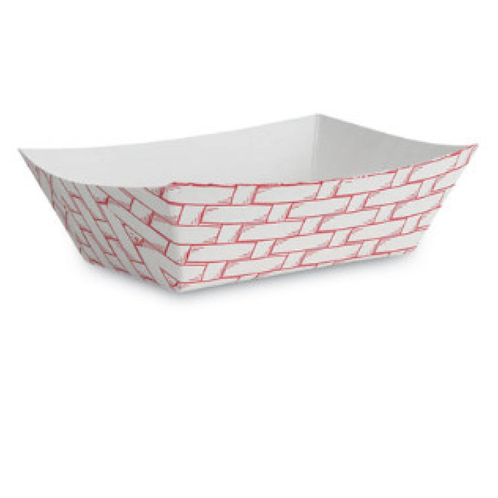 Boardwalk BWK30LAG100 #100 Food Tray, Red & White, 1 lb Capacity, 1,000/Case