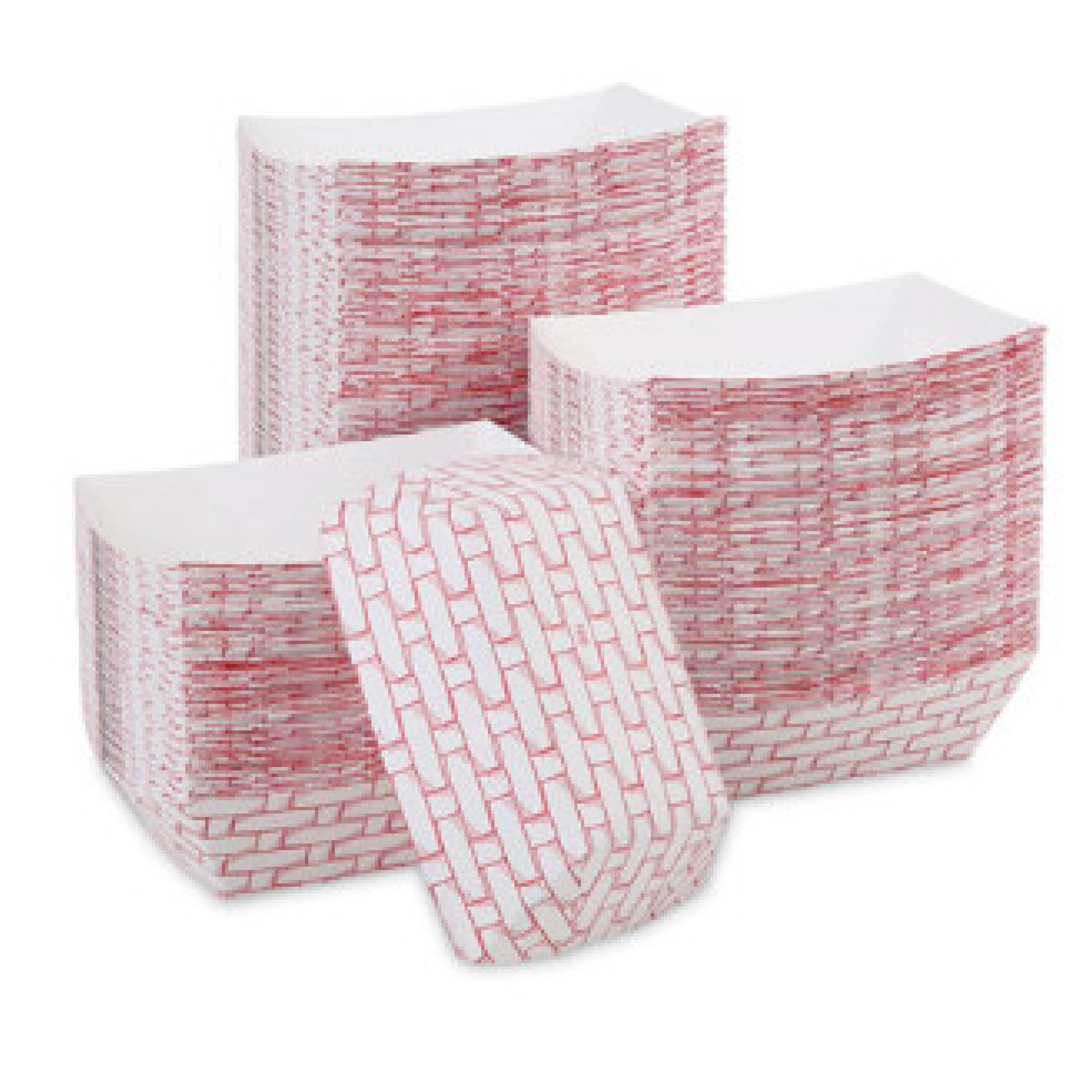 Boardwalk BWK30LAG100 #100 Food Tray, Red & White, 1 lb Capacity, 1,000/Case