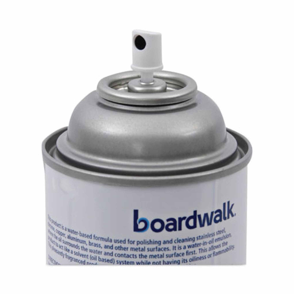 Boardwalk Stainless Steel Cleaner and Polish, Water-in-Oil Based, 18 oz Aerosol Spray, 12/Carton