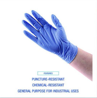 Boardwalk BWK380MBXA 380 Series Disposable General-Purpose Nitrile Gloves, Powder-Free, Medium, 4 mil, 9.5" Long, Blue, 100/Box