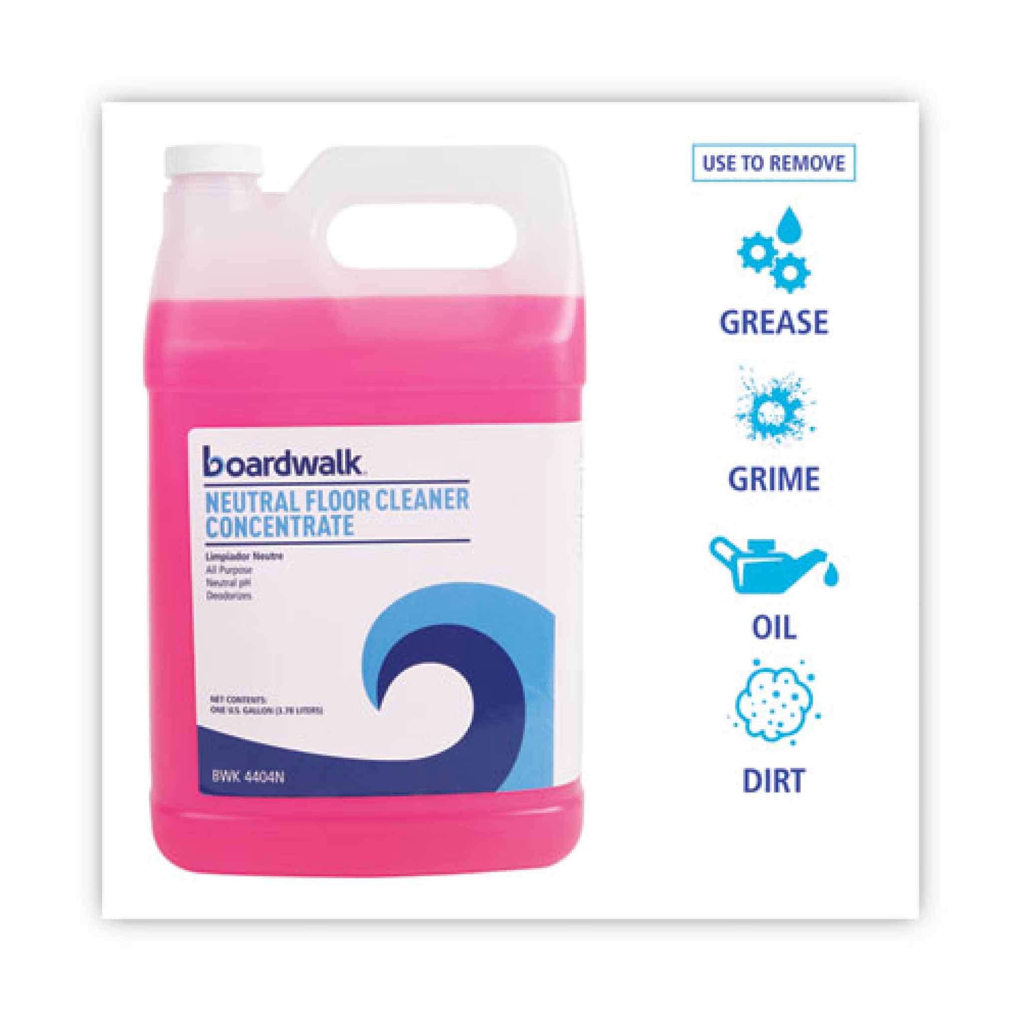 Boardwalk Neutral Floor Cleaner Concentrate, Lemon Scent, 1 gal Bottle, 4/Carton