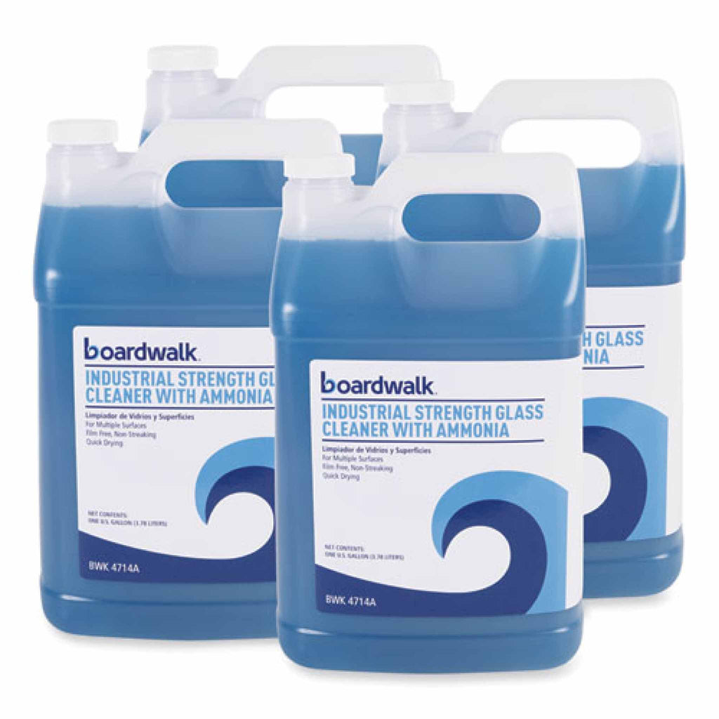 Boardwalk Industrial Strength Glass Cleaner with Ammonia, 1 gal Bottle, 4/Carton