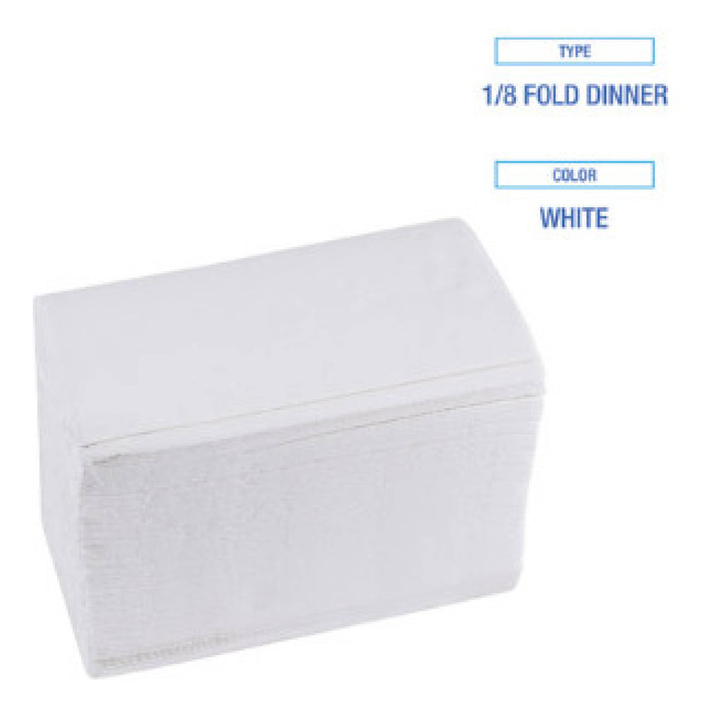 Boardwalk BWK8321W Dinner Napkin, 2-Ply, 15 x 17, White, 3,000/Case