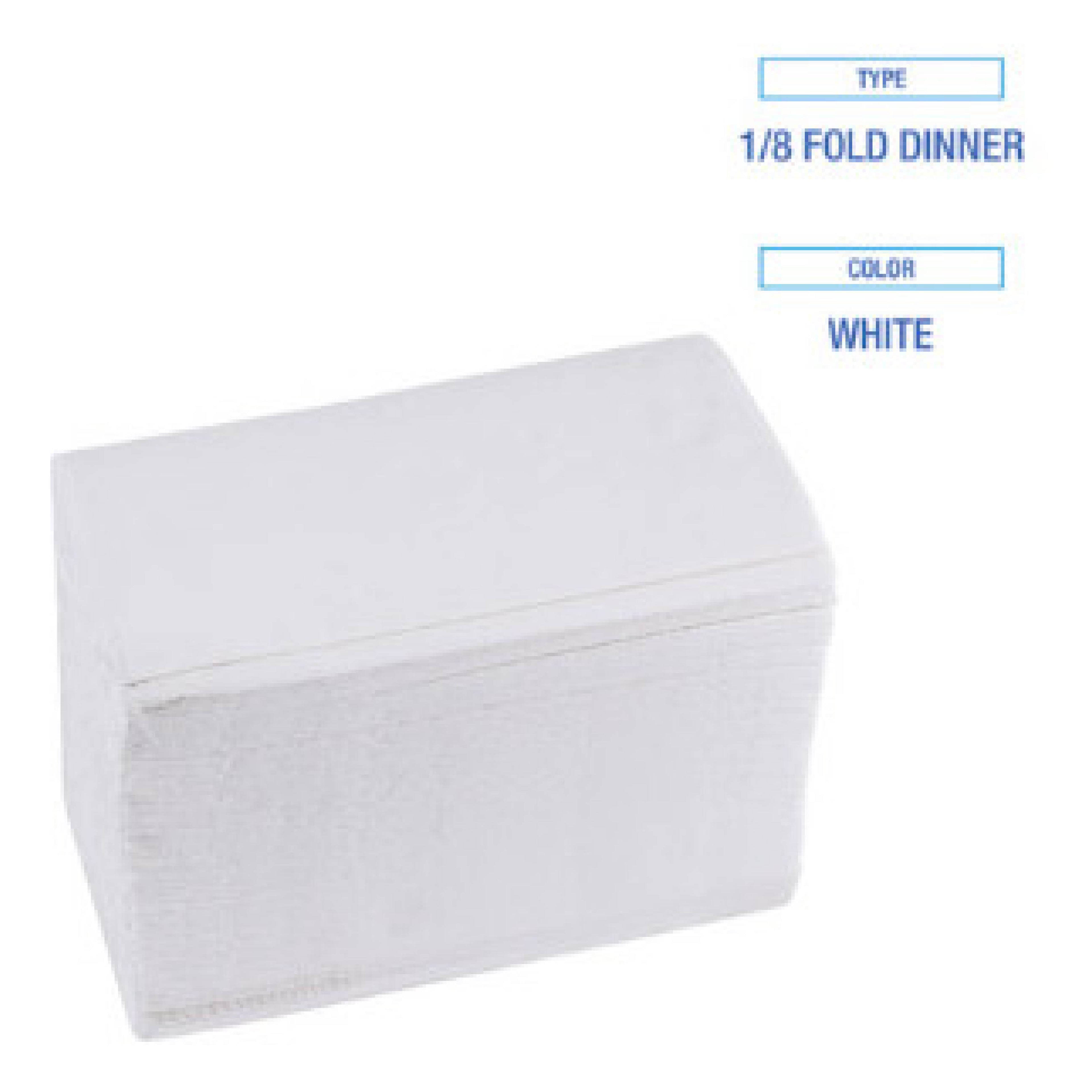 Boardwalk BWK8321W Dinner Napkin, 2-Ply, 15 x 17, White, 3,000/Case