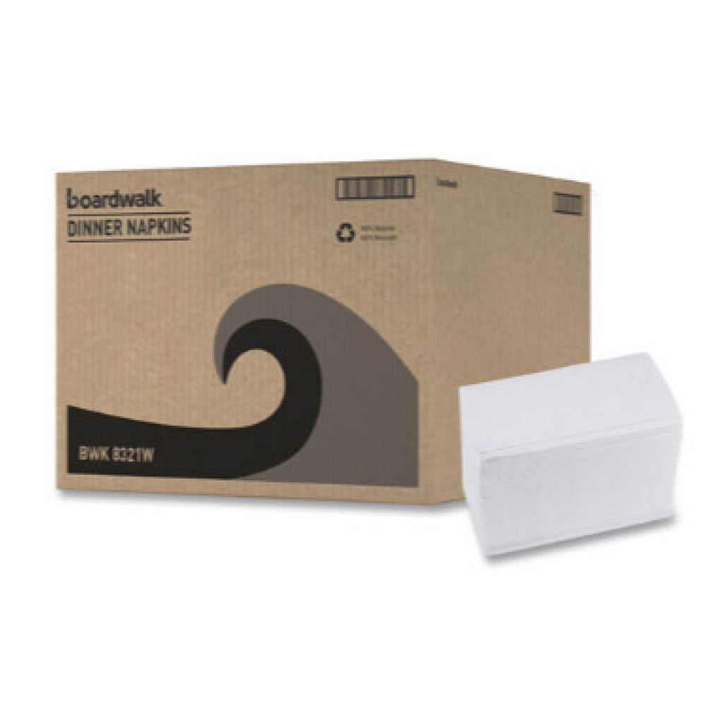 Boardwalk BWK8321W Dinner Napkin, 2-Ply, 15 x 17, White, 3,000/Case