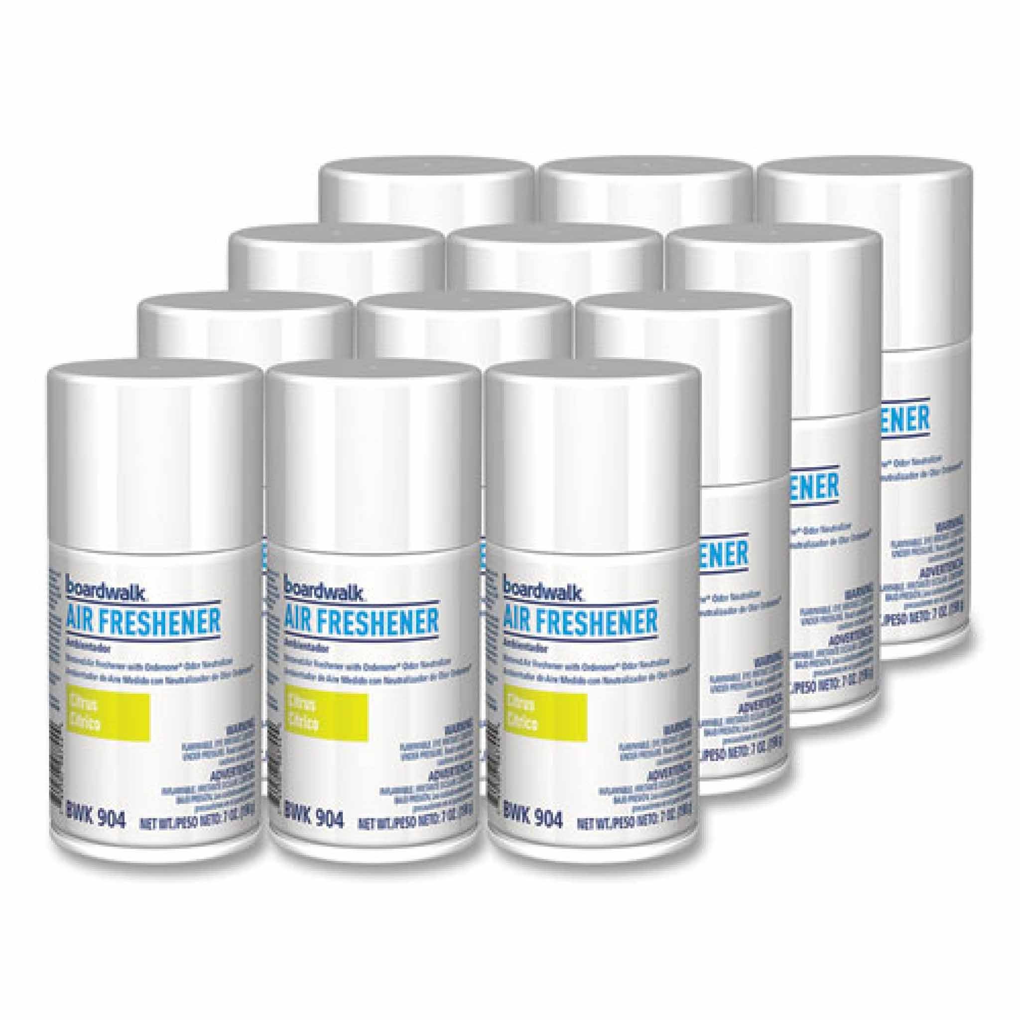 Boardwalk Metered Air Freshener Refill, Citrus Sunrise, 7 oz Aerosol Spray, 12/Carton