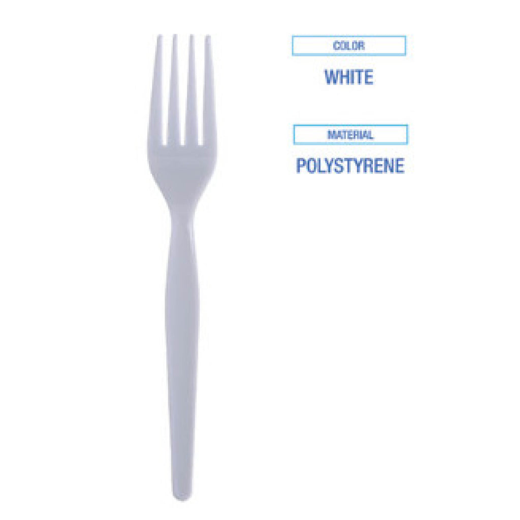 Boardwalk BWKFORKHW Heavyweight Polystyrene Fork, Plastic, White, 1,000/Carton