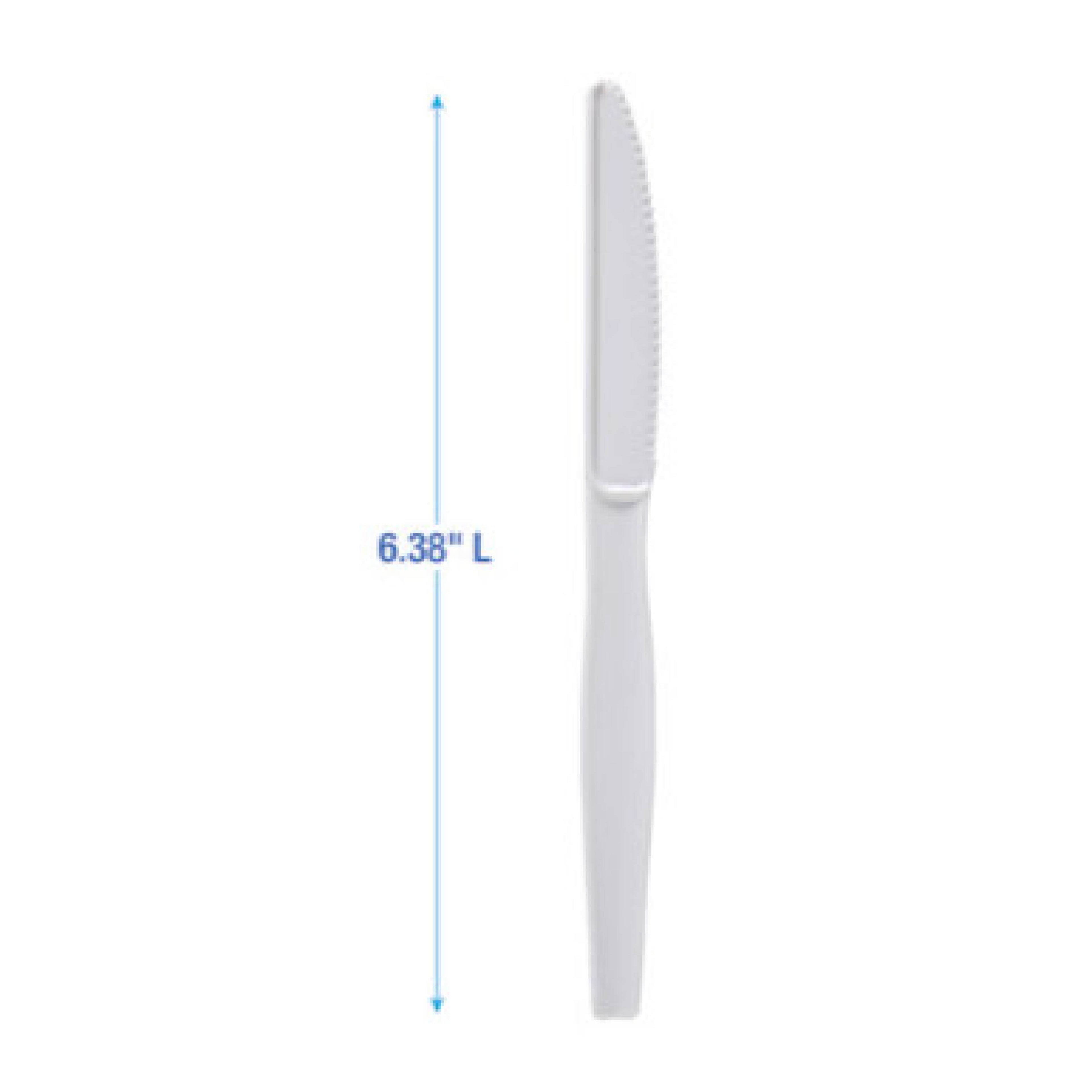 Boardwalk BWKKNIFEHW Heavyweight Polystyrene Knife, Plastic, White, 1,000/Carton