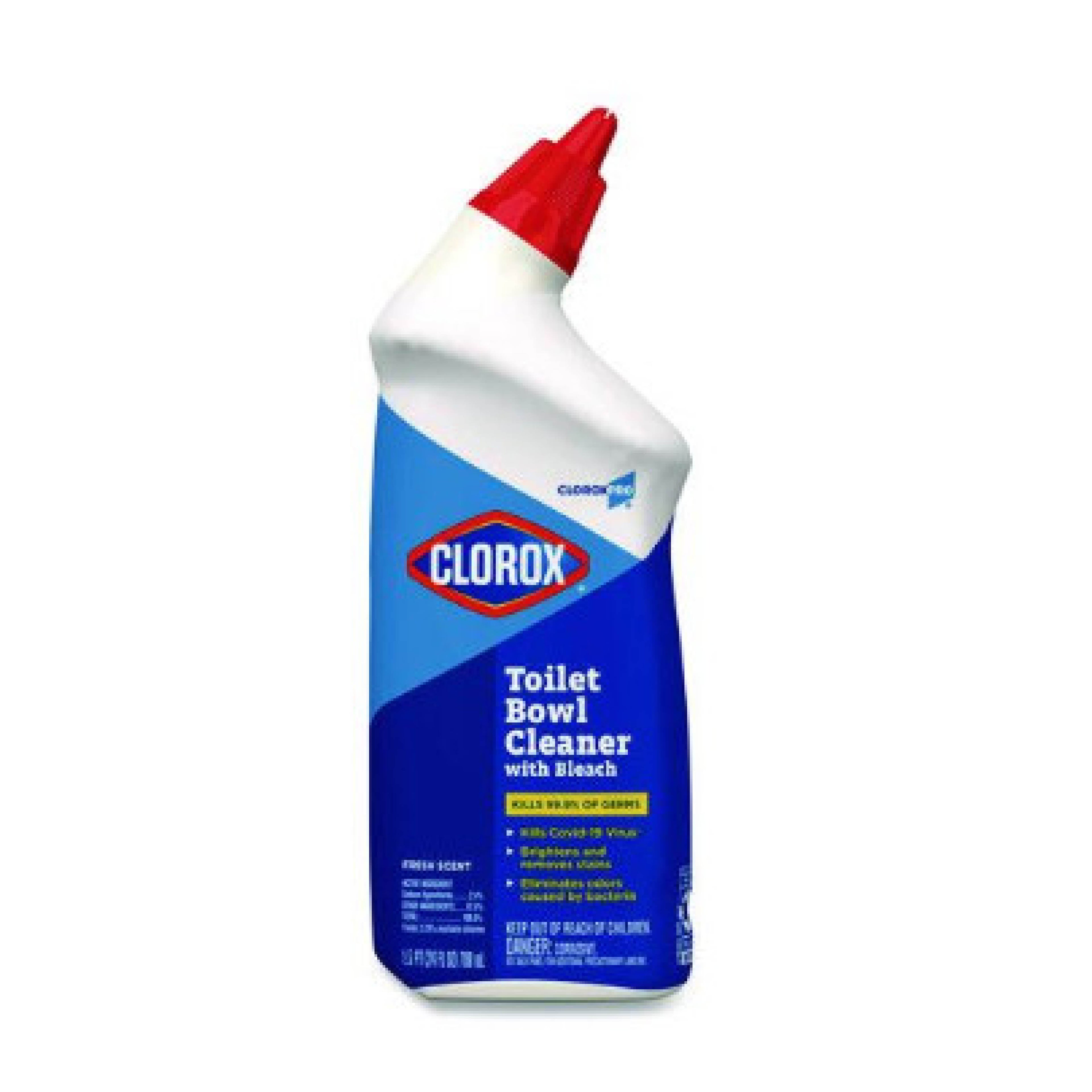 Clorox CLO00031EA Pro Toilet Bowl Cleaner with Bleach, Fresh Scent, 24 oz Bottle