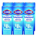 Clorox ToiletWand Toilet Cleaning Refills, Toilet Cleaning Scrubbing Pads, Blue/White, 10/Pack, 6 Packs/Carton