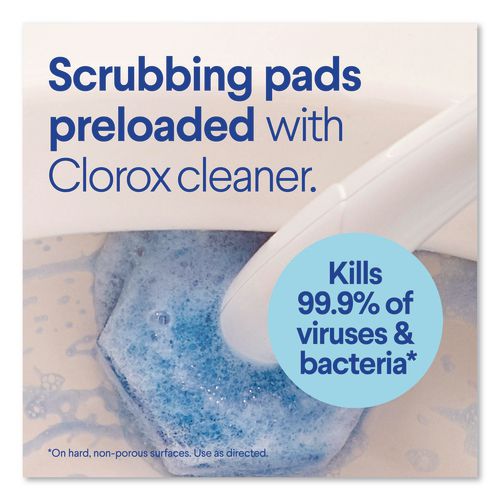 Clorox ToiletWand Toilet Cleaning Refills, Toilet Cleaning Scrubbing Pads, Blue/White, 10/Pack, 6 Packs/Carton