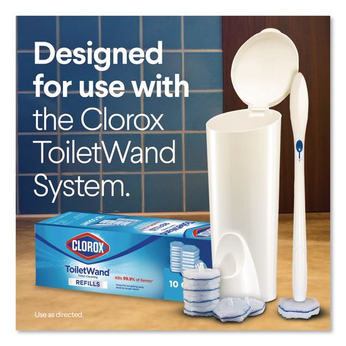 Clorox ToiletWand Toilet Cleaning Refills, Toilet Cleaning Scrubbing Pads, Blue/White, 10/Pack, 6 Packs/Carton