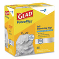 Glad CloroxPro ForceFlex Tall Kitchen Drawstring Trash Bags, 13 gal, 23.75 x 24.88, Gray, 100/Box