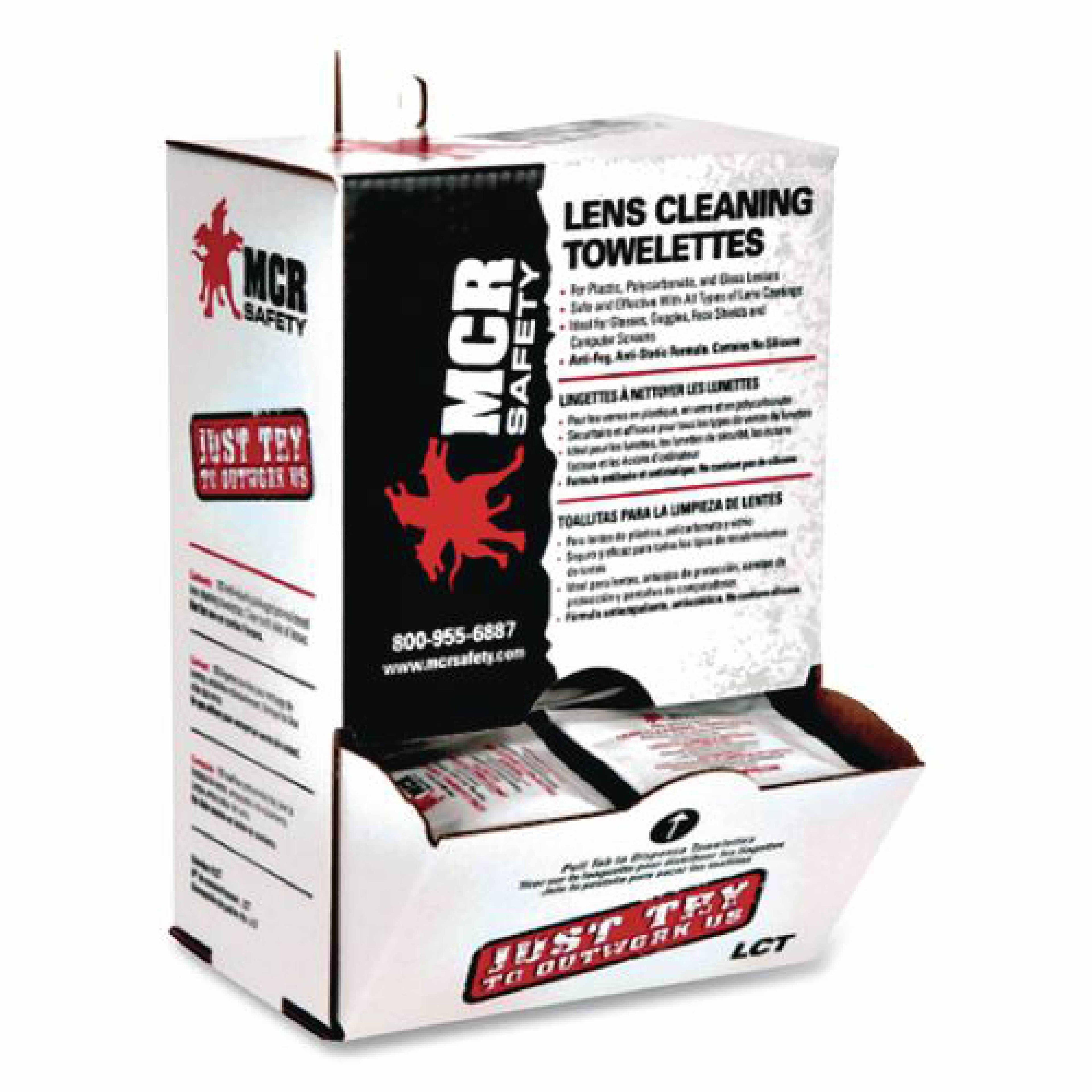 MCR Safety Lens Cleaning Towelettes, 100/Box