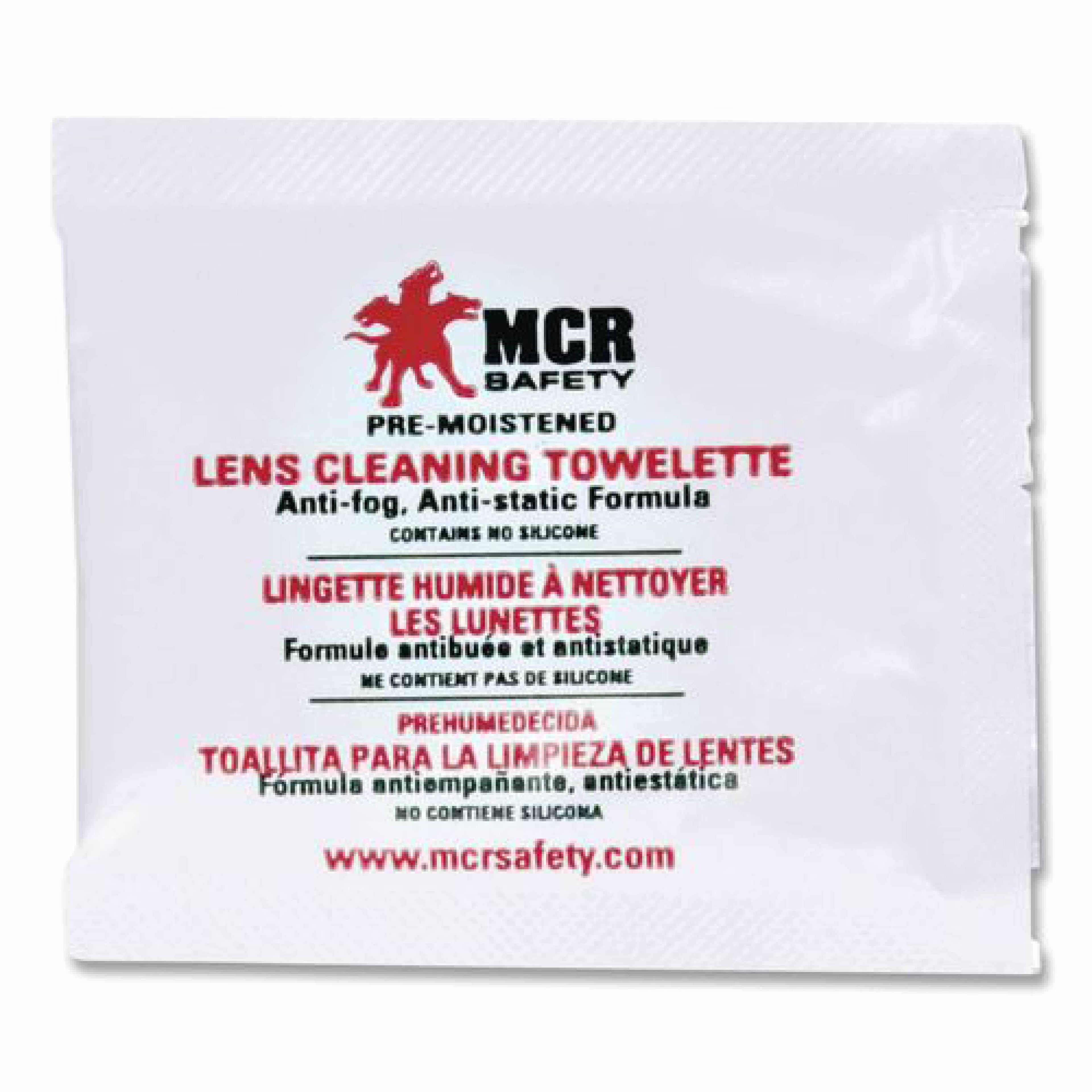 MCR Safety Lens Cleaning Towelettes, 100/Box