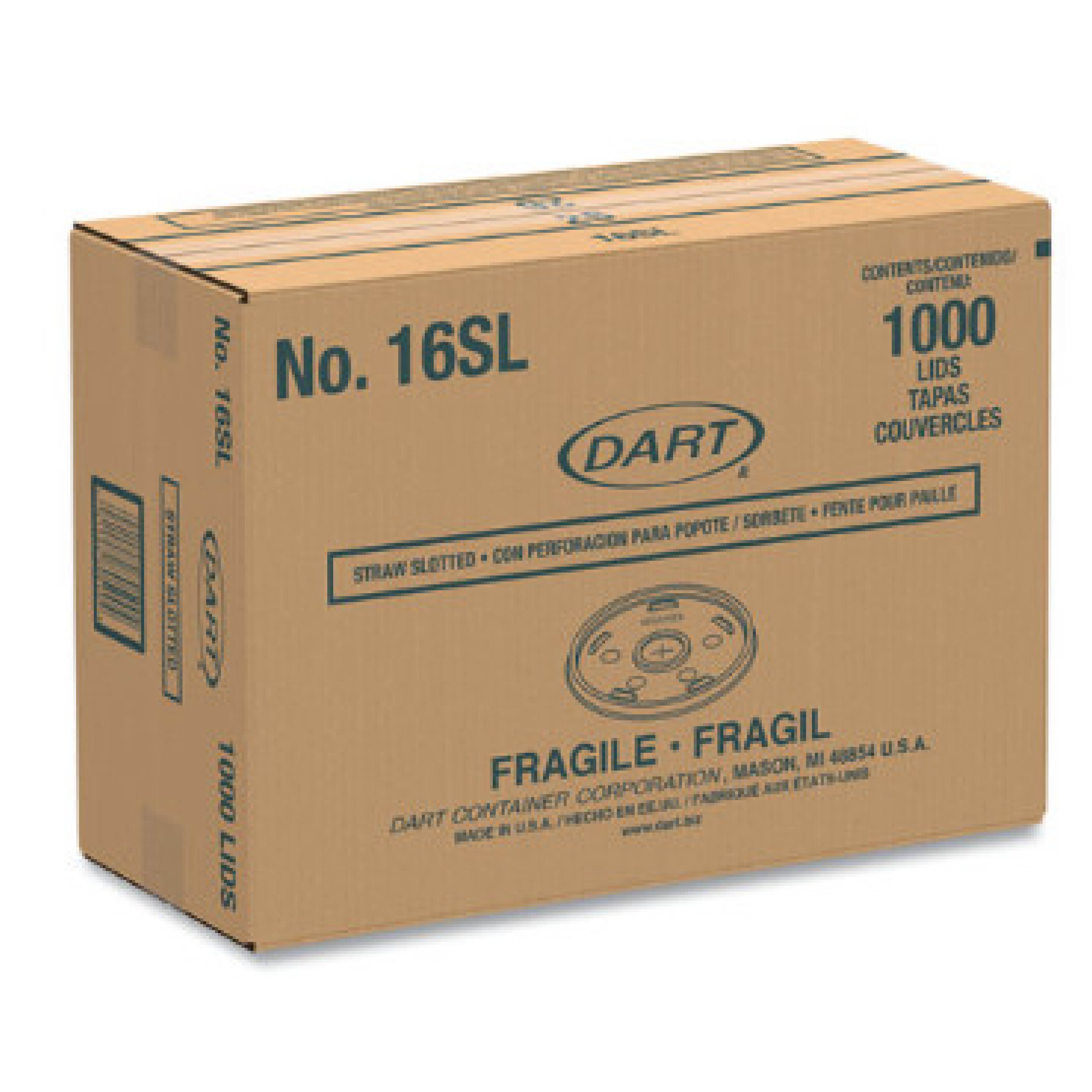 Dart DCC16SL Translucent Lid with Straw Slot, 1000/Case